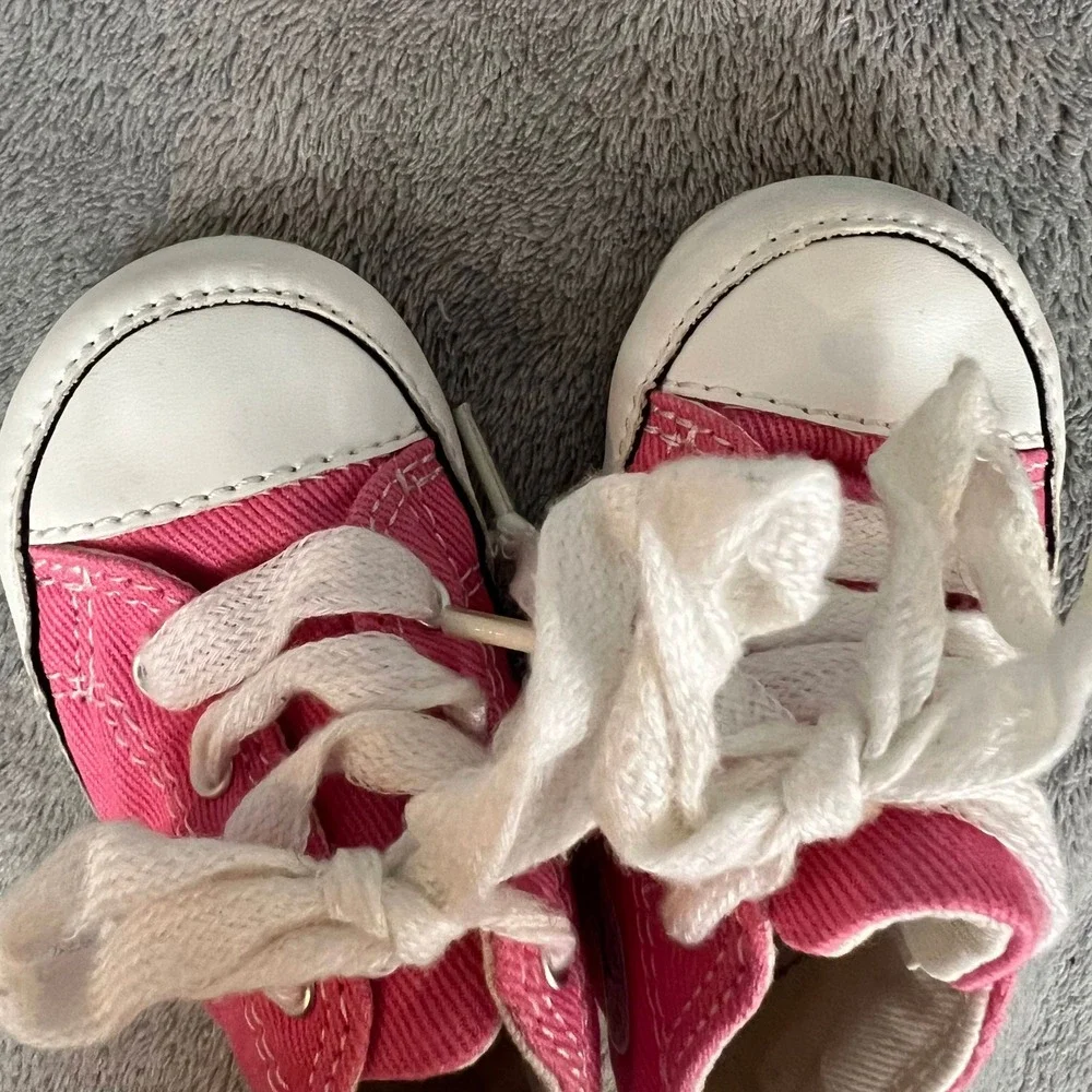 Pink Converse Baby Chuck Taylor All Star Cribster Shoes Canvas Upper Size 1